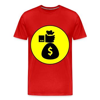 Geld Money - Men's Premium Organic T-Shirt - red - Front - Damien (186cm)