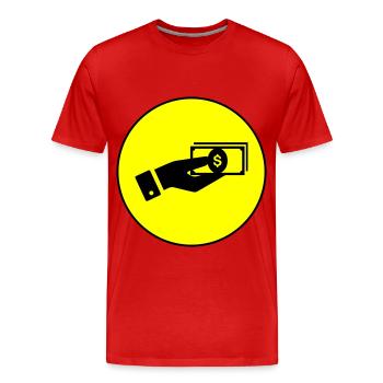 Icône d’argent - T-shirt bio Premium Homme - rouge - Devant - Damien (186cm)