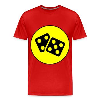 Dice Casino Circle - Men's Premium Organic T-Shirt - red - Front - Damien (186cm)