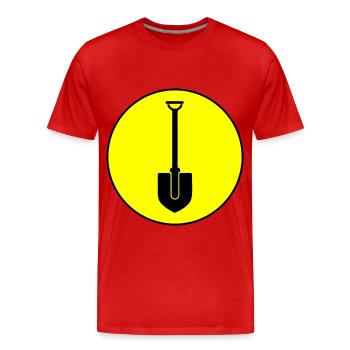 Schaufel icon Kreis - Männer Premium Bio T-Shirt - Rot - Vorne - Damien (186cm)