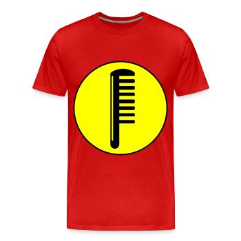 Kamm Friseur Kreis - Männer Premium Bio T-Shirt - Rot - Vorne - Damien (186cm)