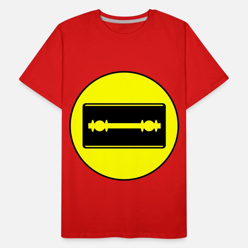 Razor Blade Icon Circle Men's Premium Organic T-Shirt