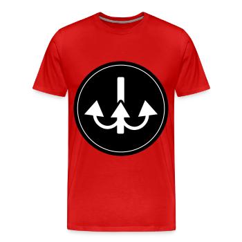 Angelhaken angler icon - Männer Premium Bio T-Shirt - Rot - Vorne - Damien (186cm)