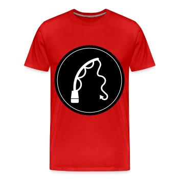 Icône de pêche à la canne à pêche - T-shirt bio Premium Homme - rouge - Devant - Damien (186cm)