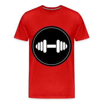 Hantel gewichte icon - Männer Premium Bio T-Shirt - Rot - Vorne - Damien (186cm)