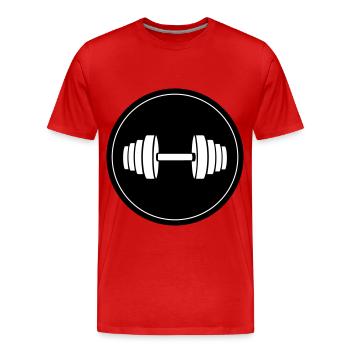 Hantel gewichte Kreis - Männer Premium Bio T-Shirt - Rot - Vorne - Damien (186cm)