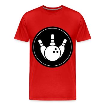 Kegeln Kegel Icon - Männer Premium Bio T-Shirt - Rot - Vorne - Damien (186cm)