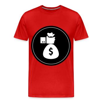Geld Argent - T-shirt bio Premium Homme - rouge - Devant - Damien (186cm)