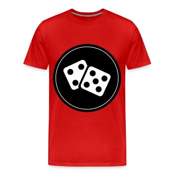 Dice Casino Circle - Men's Premium Organic T-Shirt - red - Front - Damien (186cm)