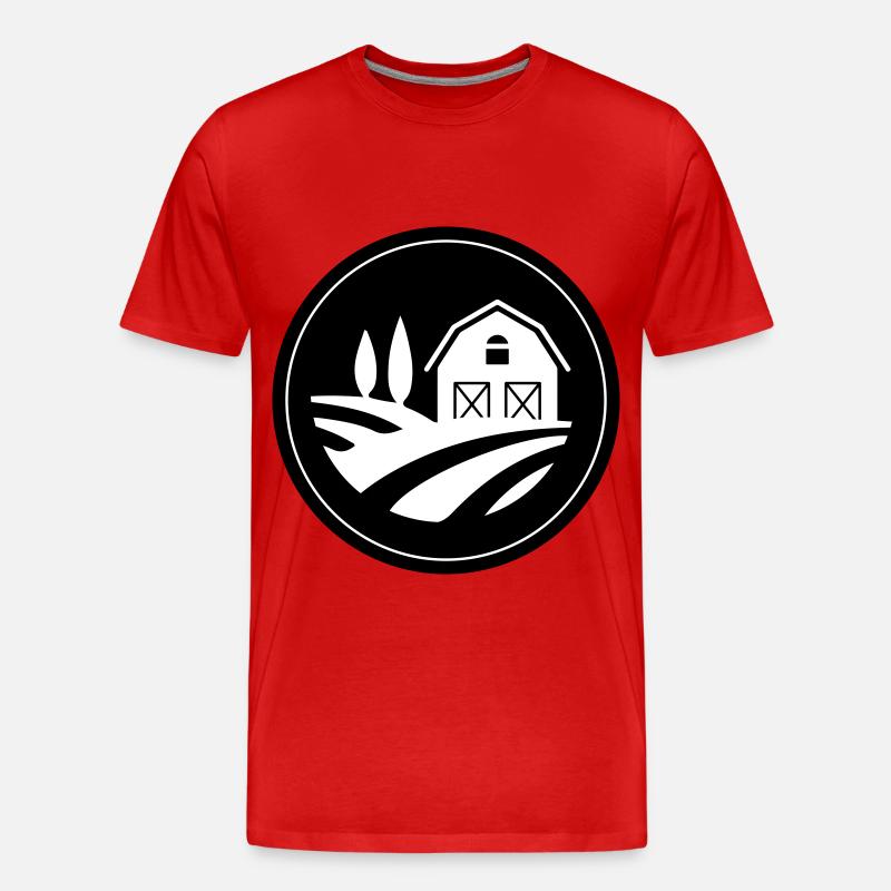 Farm Ernte Kreis - Männer Premium Bio T-Shirt - Rot