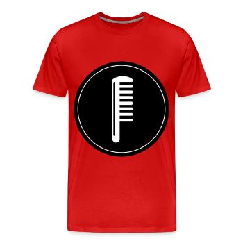 Kamm Friseur Kreis - Männer Premium Bio T-Shirt - Rot - Vorne - Damien (186cm)