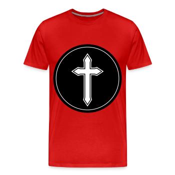 Cercle croisé - T-shirt bio Premium Homme - rouge - Devant - Damien (186cm)