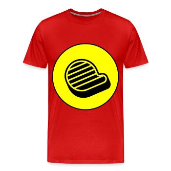 Symbole du steak de viande - T-shirt bio Premium Homme - rouge - Devant - Damien (186cm)