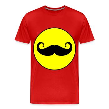 Schnurrbart symbol - Männer Premium Bio T-Shirt - Rot - Vorne - Damien (186cm)