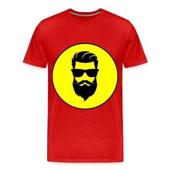Symbole de barbe du visage - T-shirt bio Premium Homme - rouge - Devant - Damien (186cm)
