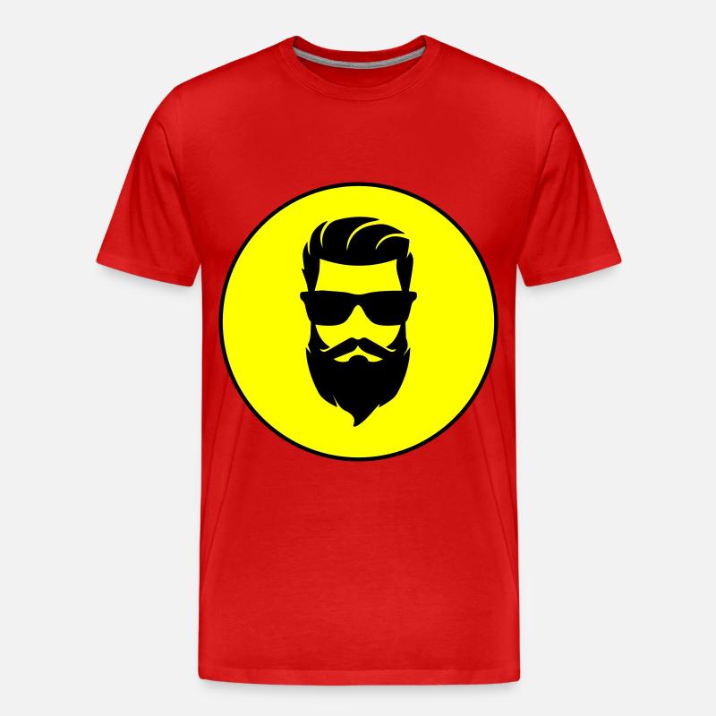 Gesicht bart symbol - Männer Premium Bio T-Shirt - Rot