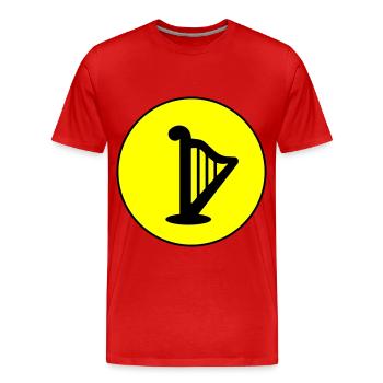 Harp symbol - Men's Premium Organic T-Shirt - red - Front - Damien (186cm)