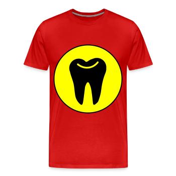 Tooth icon symbol - Men's Premium Organic T-Shirt - red - Front - Damien (186cm)