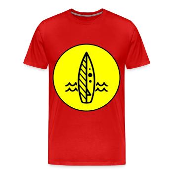 Surfboard icon icon - Men's Premium Organic T-Shirt - red - Front - Damien (186cm)