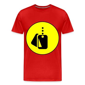 Icône d’icône de badge - T-shirt bio Premium Homme - rouge - Devant - Damien (186cm)