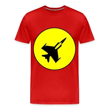 Symbole de jet d’avion - T-shirt bio Premium Homme - rouge - Devant - Damien (186cm)