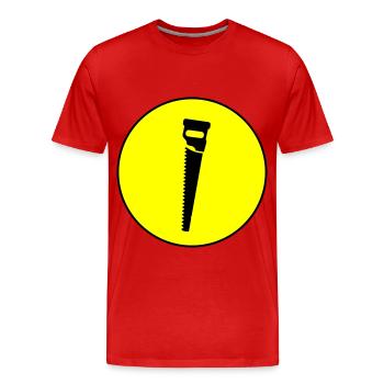 Icône de scie - T-shirt bio Premium Homme - rouge - Devant - Damien (186cm)