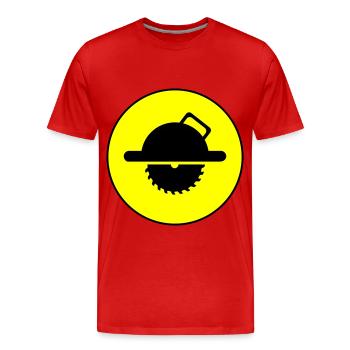 Hand Circular Saw Symbol Silhouette - Men's Premium Organic T-Shirt - red - Front - Damien (186cm)