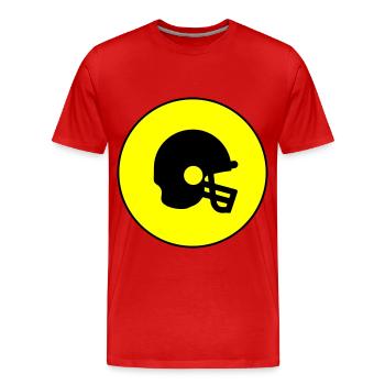 Icône Casque de football - T-shirt bio Premium Homme - rouge - Devant - Damien (186cm)