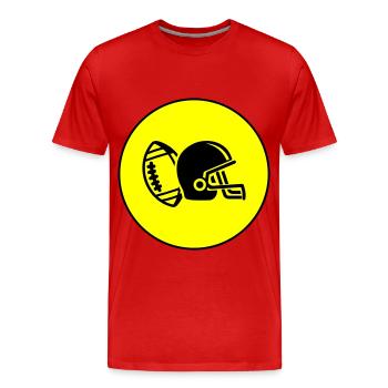 Casque de football - T-shirt bio Premium Homme - rouge - Devant - Damien (186cm)