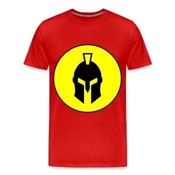 Casque Spartan - T-shirt bio Premium Homme - rouge - Devant - Damien (186cm)