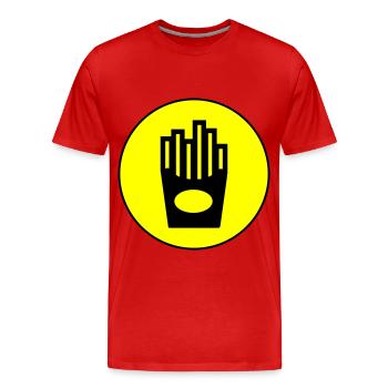 Pommes fast food symbol - Männer Premium Bio T-Shirt - Rot - Vorne - Damien (186cm)