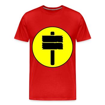 Icône de signalisation - T-shirt bio Premium Homme - rouge - Devant - Damien (186cm)