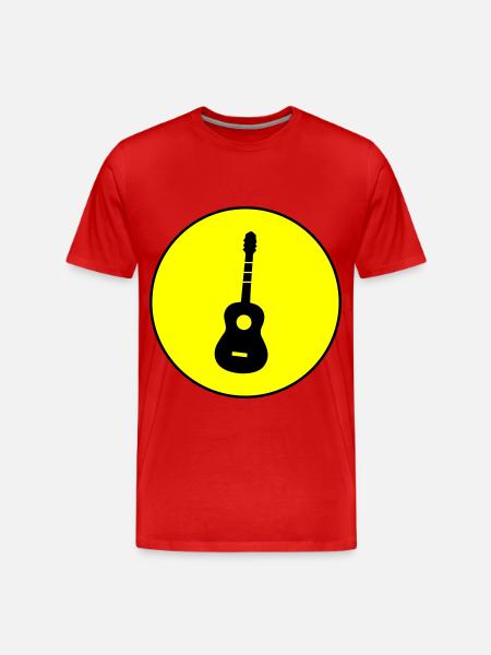 Gitarre Akustik - Männer Premium Bio T-Shirt - Rot