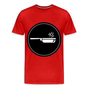 Cooking pan - Men's Premium Organic T-Shirt - red - Front - Damien (186cm)