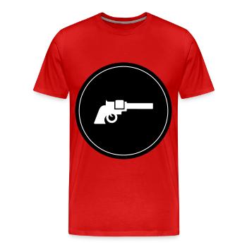 waffe symbol pistole - Männer Premium Bio T-Shirt - Rot - Vorne - Damien (186cm)