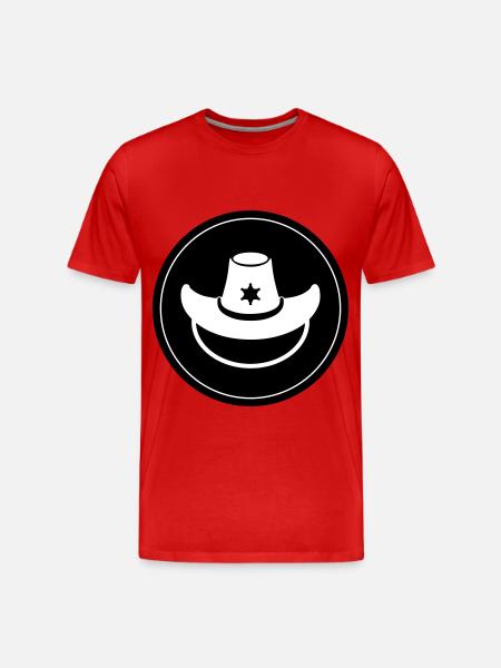 cowboy head western - Men's Premium Organic T-Shirt - red