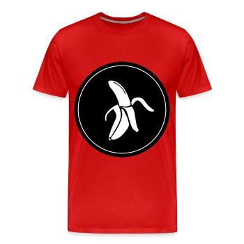 Banane Icon - Männer Premium Bio T-Shirt - Rot - Vorne - Damien (186cm)
