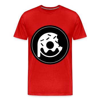 Donut Symbol - Männer Premium Bio T-Shirt - Rot - Vorne - Damien (186cm)
