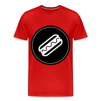 Hotdog Foodie Symbol - Männer Premium Bio T-Shirt - Rot - Vorne - Damien (186cm)