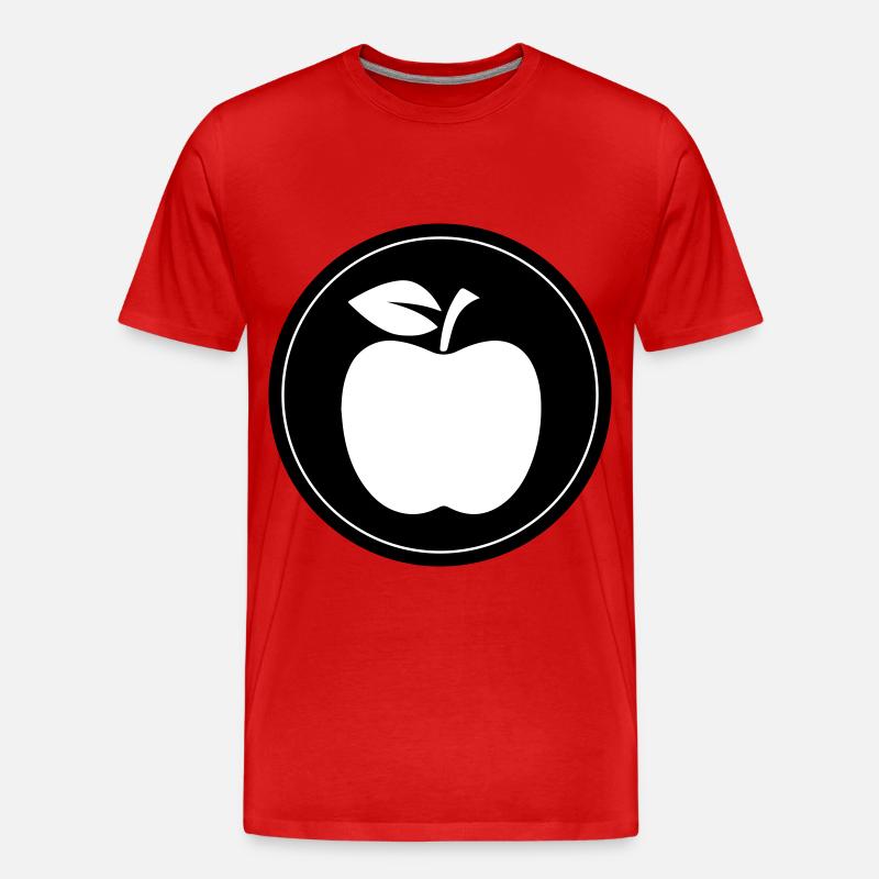 Apfel Symbol - Männer Premium Bio T-Shirt - Rot