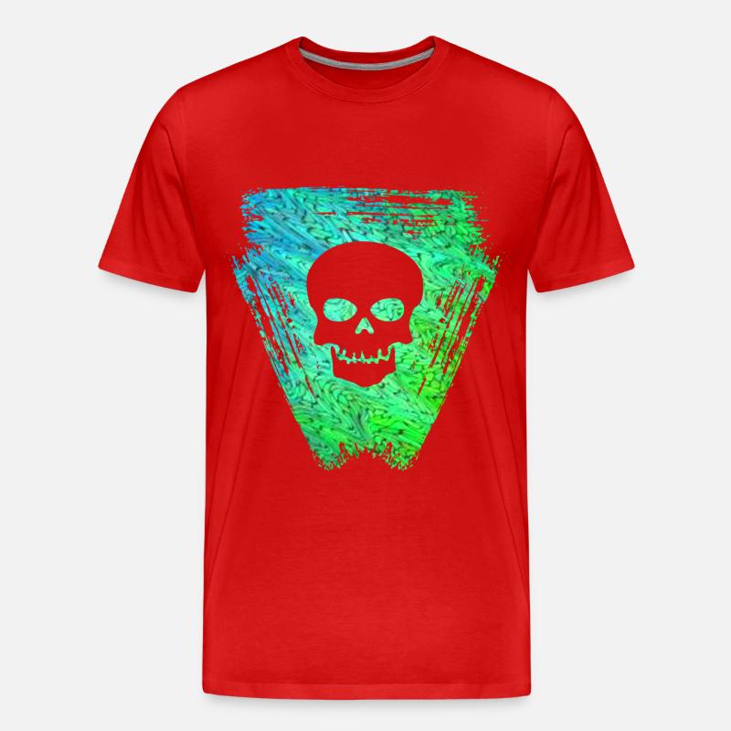 schädel 2 e 5 - Männer Premium Bio T-Shirt - Rot