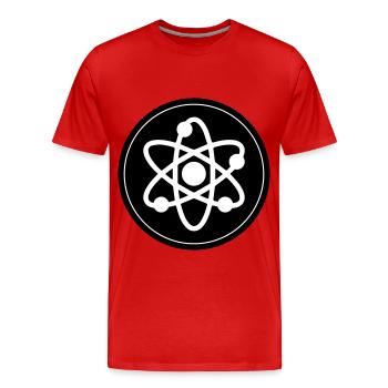 Atom Symbol Kreis - Männer Premium Bio T-Shirt - Rot - Vorne - Damien (186cm)
