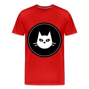 Cercle de tête de chat - T-shirt bio Premium Homme - rouge - Devant - Damien (186cm)