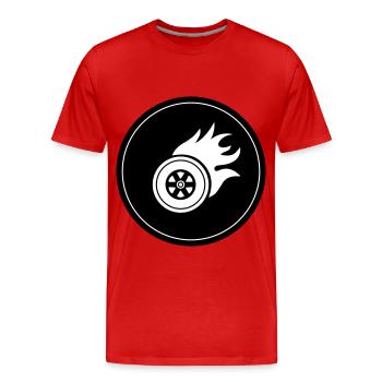 Cercle de tir de pneu - T-shirt bio Premium Homme - rouge - Devant - Damien (186cm)