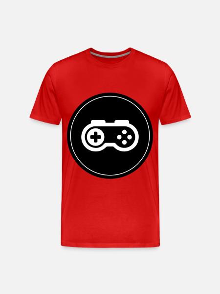 Gamepad Symbol Gamer Circle - Men's Premium Organic T-Shirt - red