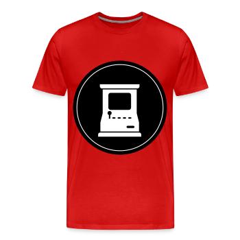 Arcade Retro Gamer Kreis - Männer Premium Bio T-Shirt - Rot - Vorne - Damien (186cm)