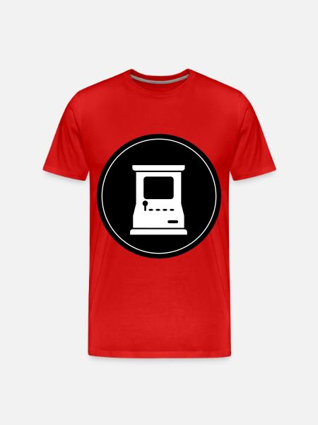 Arcade Retro Gamer Circle - Men's Premium Organic T-Shirt - red