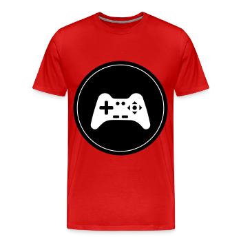 Gamepad Symbol Controller Kreis - Männer Premium Bio T-Shirt - Rot - Vorne - Damien (186cm)