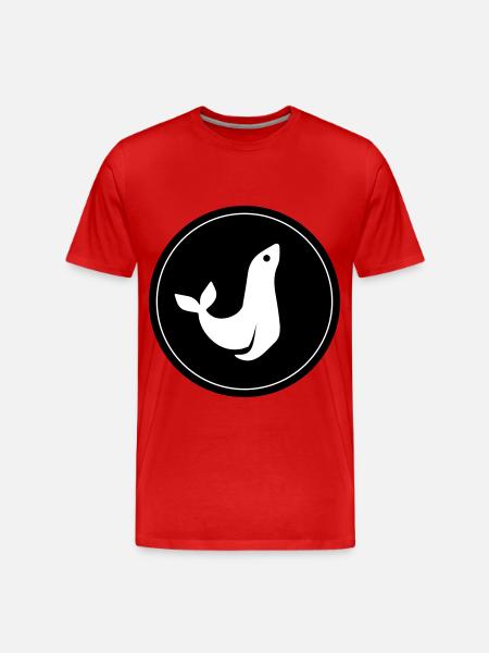 seal animal circle - Men's Premium Organic T-Shirt - red
