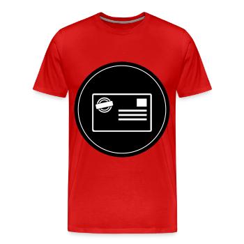 Briefmarke icon Kreis - Männer Premium Bio T-Shirt - Rot - Vorne - Damien (186cm)